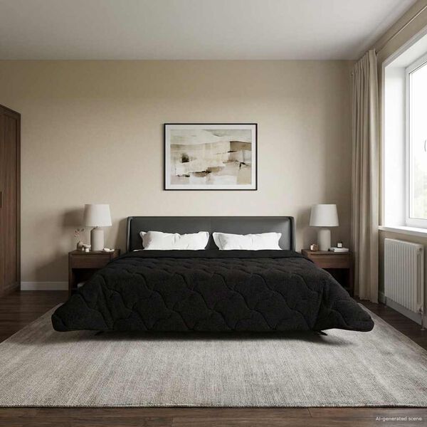 vidaXL Celoročn&iacute; přikr&yacute;vka &Scaron;něrov&aacute;n Čern&aacute; 200 x 220 cm