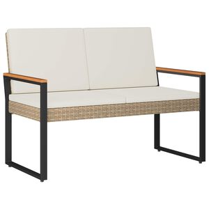 vidaXL Venkovn&iacute; lavice Beige a kr&eacute;mov&aacute; b&iacute;l&aacute; 107 x 61 x 80 cm polyratan