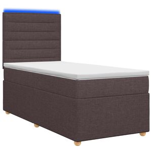 vidaXL Postel boxspring s matrac&iacute; Tmavě hněd&aacute; 80 x 200 cm Textil