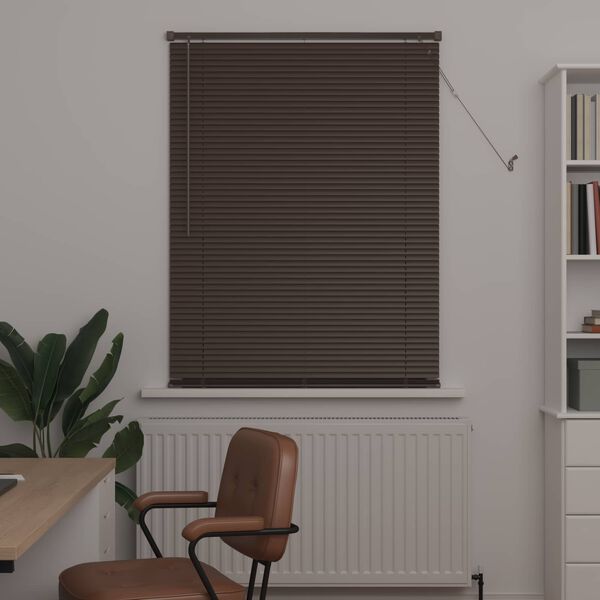 vidaXL Venet &scaron;koln&iacute; žaluzie Tmavě hněd&aacute; s vzorem 150 x 70 cm PVC