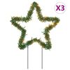 vidaXL V&aacute;nočn&iacute; světeln&eacute; dekorace s hroty 3 ks Hvězda 50 LED diod 29 cm