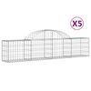 vidaXL Klenut&eacute; gabionov&eacute; ko&scaron;e 5 ks 200x30x40/60 cm pozinkovan&eacute; železo
