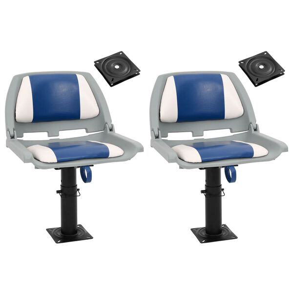 vidaXL Lodn&iacute; sedadla 2ks a podstavce v&yacute;&scaron;kově nastaviteln&aacute; ot&aacute;čen&iacute; 360&deg;