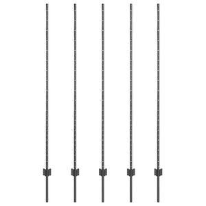vidaXL Zabudovan&yacute; plotov&yacute; sloupek 5 pcs &Scaron;ed&aacute; 200 cm