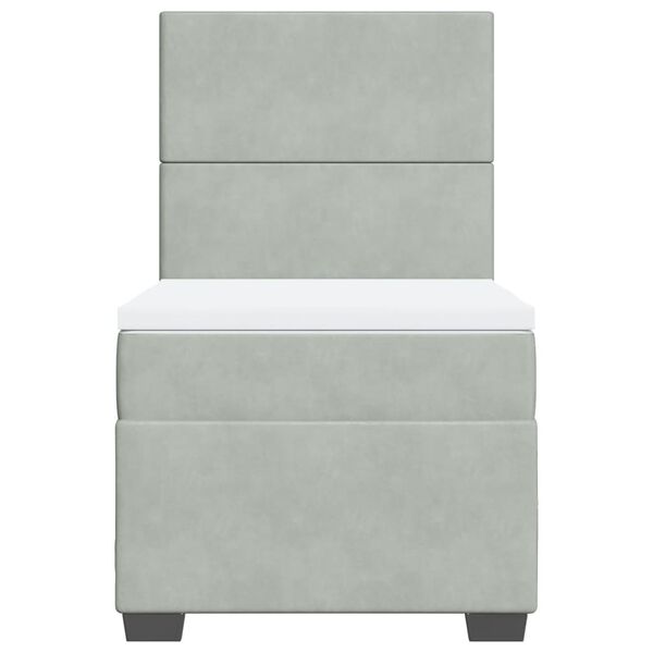 vidaXL Box spring postel s matrací světle šedá 80 x 200 cm samet