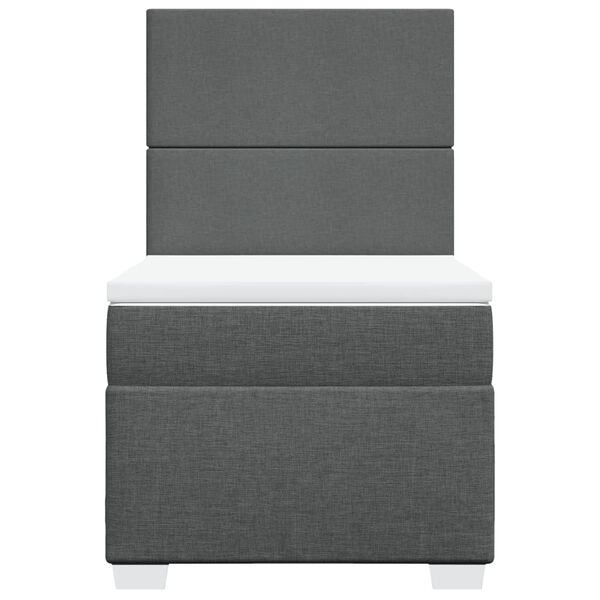 vidaXL Box spring postel s matrac&iacute; tmavě &scaron;ed&aacute; 80 x 200 cm textil