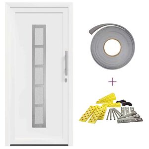 vidaXL Předn&iacute; dveře B&iacute;l&aacute; PVC