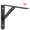vidaXL Policov&eacute; drž&aacute;ky 4 ks 30 x 2,5 x 15,5 cm čern&eacute; nerezov&aacute; ocel