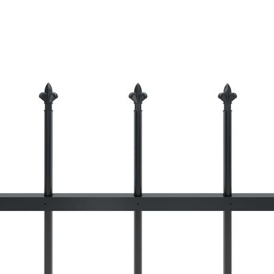 vidaXL Zahradní plot s hroty ocel 15,3 x 1,2 m černý
