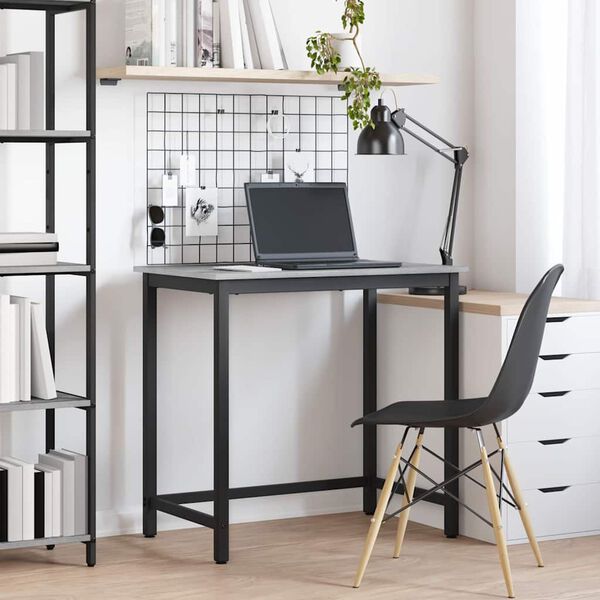 vidaXL stůl &Scaron;ed&aacute; Sonoma 100 x 50 x 76,5 cm Inžen&yacute;rsk&eacute; dřevo a ocel