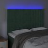 vidaXL Čelo postele s LED tmavě zelen&aacute; 144x5x118/128 cm samet
