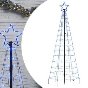 vidaXL LED v&aacute;nočn&iacute; stromek s hroty 220 modr&yacute;ch LED 180 cm