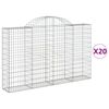 vidaXL Klenut&eacute; gabionov&eacute; ko&scaron;e 20ks 200x30x120/140cm pozinkovan&eacute; železo