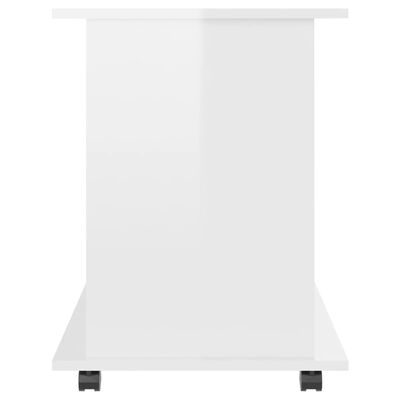 vidaXL Skříňka na kolečkách bílá vysoký lesk 60x45x60 cm dřevotříska