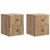 vidaXL N&aacute;stěnn&yacute; nočn&iacute; stolek 2 pcs Dub artisan 33 x 34,5 x 40 cm