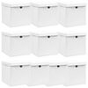 vidaXL &Uacute;ložn&eacute; boxy s v&iacute;ky 10 ks b&iacute;l&eacute; 32 x 32 x 32 cm textil