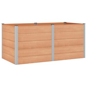 vidaXL Zahradn&iacute; vyv&yacute;&scaron;en&yacute; z&aacute;hon Hněd&aacute; 200 x 100 x 91 cm WPC a hlin&iacute;k