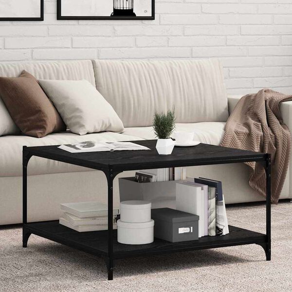 vidaXL Police na knihy 4 pcs Čern&aacute; 80 x 40 x 1,5 cm kompozitn&iacute; dřevo