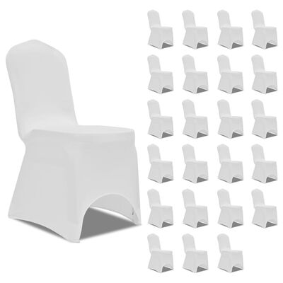 vidaXL Potahy na židle napínací bílé 24 ks