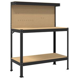 vidaXL Pracovn&iacute; stůl Čern&yacute; 114 x 54 x 145 cm Skl&aacute;dan&eacute; dřevo a kov