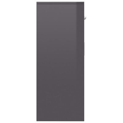 vidaXL Příborník šedý s vysokým leskem 110 x 30 x 75 cm dřevotříska
