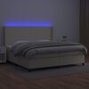 vidaXL Box spring postel s matrac&iacute; a LED kr&eacute;mov&aacute; 200x200 cm uměl&aacute; kůže