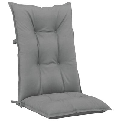 vidaXL Podušky na židli vysoké opěradlo 2 ks šedé 120x50x7 cm textil