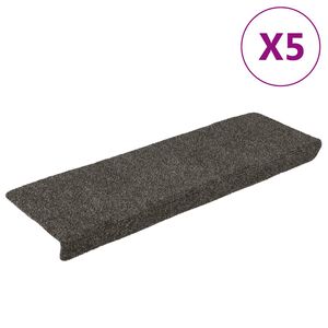 vidaXL Schodov&eacute; rohože samolepic&iacute; 5 ks 65 x 21 x 4 cm antracitov&eacute; s obd&eacute;ln&iacute;kov&yacute;m okrajem