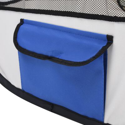 vidaXL Skládací ohrádka pro psy s taškou modrá 110 x 110 x 58 cm