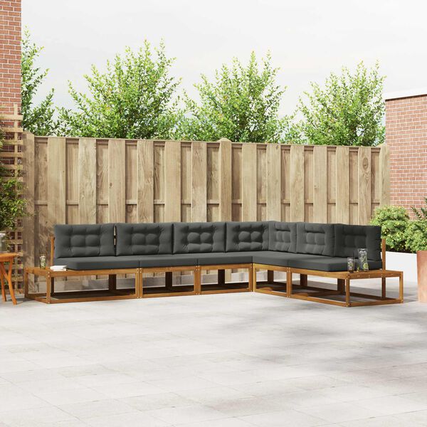 vidaXL Venkovn&iacute; pohovkov&aacute; souprava 6 Kus Přirozen&aacute; a Anthracitov&aacute;