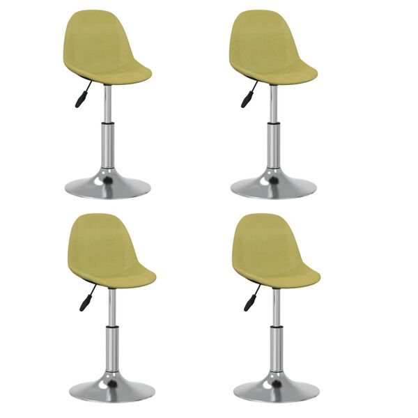 vidaXL Otočn&eacute; j&iacute;deln&iacute; židle 4 ks zelen&aacute; textil