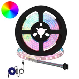 vidaXL LED p&aacute;s 2 ks Čern&aacute; a průhledn&aacute; Měď a plast