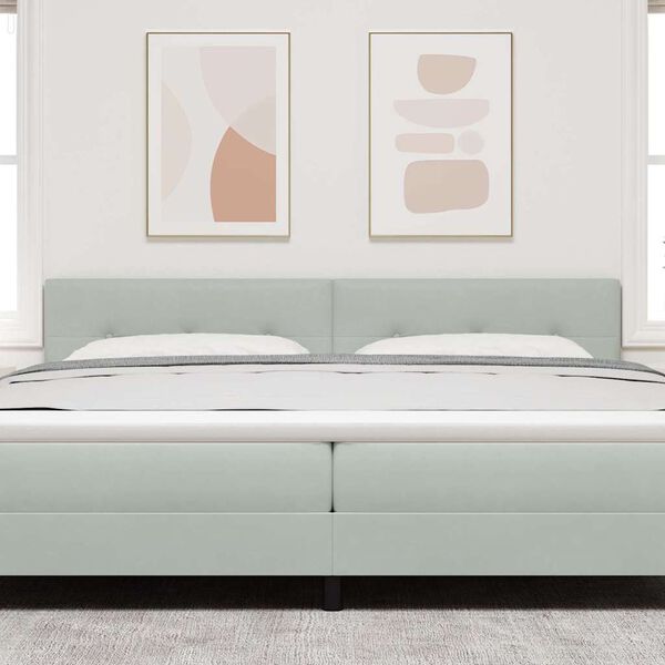 vidaXL Čelo postele s čelo Světle &scaron;ed&aacute; 200 cm Uměl&aacute; kůže