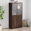vidaXL Highboard s dv&iacute;řky hněd&yacute; dub 68 x 37 x 142 cm kompozitn&iacute; dřevo