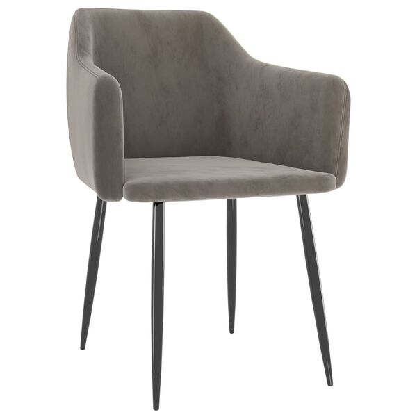 vidaXL J&iacute;deln&iacute; židle 2 ks světle &scaron;ed&eacute; samet