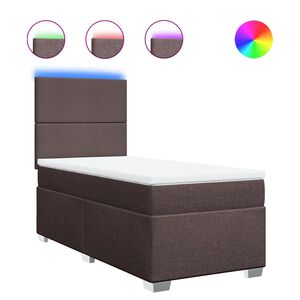 vidaXL Box spring postel s matrac&iacute; tmavě hněd&aacute; 80x200 cm textil