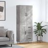 vidaXL Skř&iacute;ň highboard betonově &scaron;ed&aacute; 69,5x34x180 cm kompozitn&iacute; dřevo