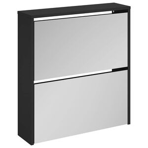 vidaXL Botn&iacute;k se zrcadlem 2patrov&yacute; čern&yacute; 63 x 17 x 67 cm