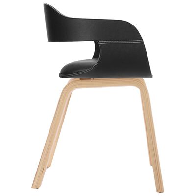 vidaXL Jídelní židle černá umělá kůže a ohýbané dřevo