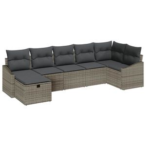vidaXL Set pohovek s pol&scaron;t&aacute;řem 8 pcs polyratan