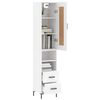 vidaXL Skř&iacute;ň highboard b&iacute;l&aacute; 34,5 x 34 x 180 cm kompozitn&iacute; dřevo