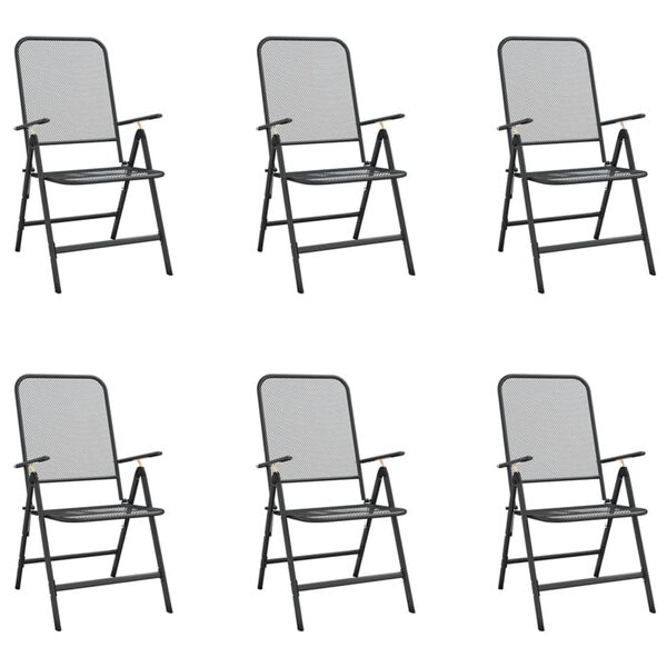 vidaXL 7dílný zahradní jídelní set antracitový tahokov