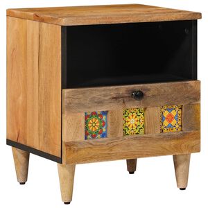 vidaXL Nočn&iacute; skř&iacute;ňka Př&iacute;rodn&iacute; 40 x 33 x 46 cm Masivn&iacute; mangov&eacute; dřevo