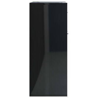vidaXL Příborník černý s vysokým leskem 88 x 30 x 70 cm dřevotříska