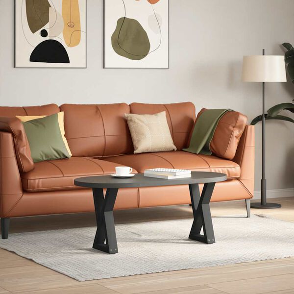 vidaXL Nohy konferenčn&iacute;ho stolku 2 ks čern&eacute; 38 x (42-43,3) cm ocelov&eacute;