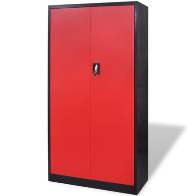 Kovová skříň na nářadí, 180 cm, černo-červená