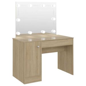 vidaXL Kosmetick&yacute; stolek s LED světly 110 x 55 x 145 cm MDF dub