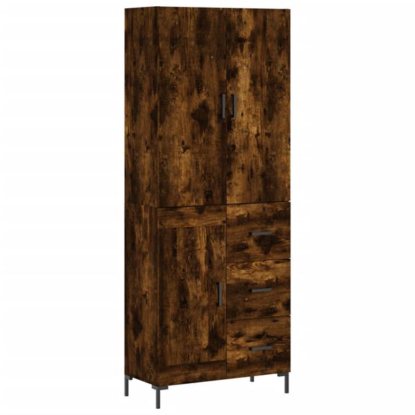 vidaXL Skř&iacute;ň highboard kouřov&yacute; dub 69,5 x 34 x 180 cm kompozitn&iacute; dřevo