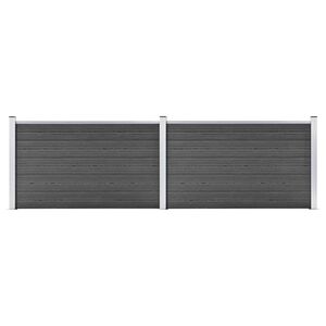 vidaXL Zahradn&iacute; plot WPC 353 x 105 cm čern&yacute;
