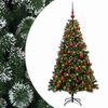 vidaXL Uměl&yacute; v&aacute;nočn&iacute; stromek s baňkami 120 cm 150 LED Tepl&aacute; b&iacute;l&aacute;